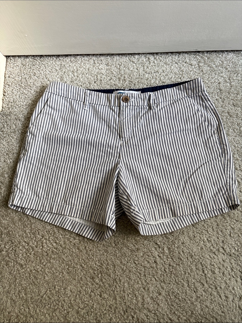 Old Navy Blue and White Striped Cotton Shorts